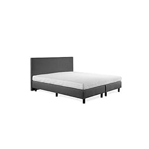 Beddenleeuw Boxspring Bed Nora – 120×200 – Incl. Hoofdbord + Matras – Antraciet
