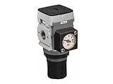 Parker Hannifin P31RB92BN5P Series P31 Global Modular Mini Regulator, Relieving Relief, Non-Rising Knob, 125 psig with Square Gauge, Plastic Panel Mount Nut Mounting, 1/4