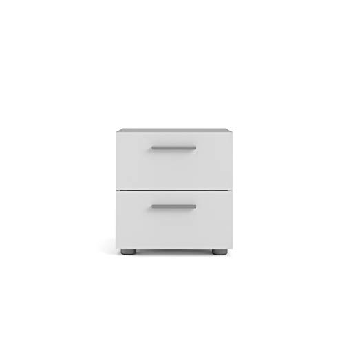 Home Square Scandinavian Look 2 Piece Bedroom Set 8 Drawer Double Dresser And Nightstand In White #TOP7