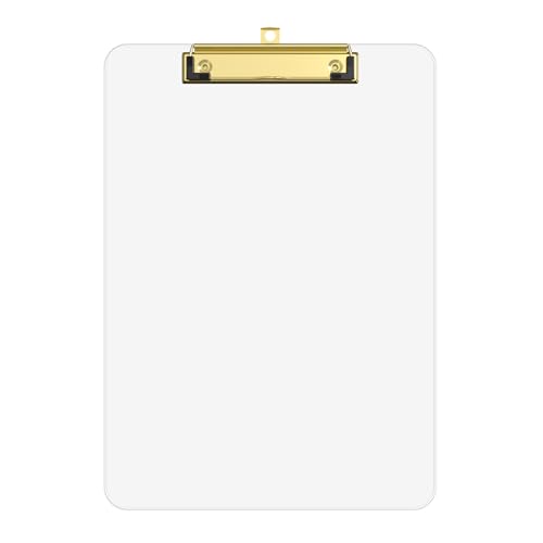 Zoenley Clear Plastic Clipboard, 12.5 x 9'' Letter...