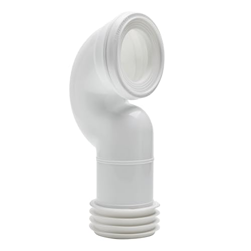 Wirquin 70722852 Pipe wc rigide coudée, gain de place D110, à emboîter (push-fit) pour évacuation toilette, blanc