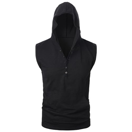 APAELEA Herren Tank Tops Hoodie Ärmellos Gym Workout Sweatshirt Sommer...