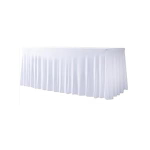 ZYAGH 6FT Stretch-Polyester Tischskirze, Weiß