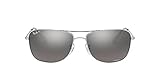 Ray-Ban Rb3543 Chromance Aviator Sunglasses, Shiny Silver/Polarized Silver Mirror, 59 mm