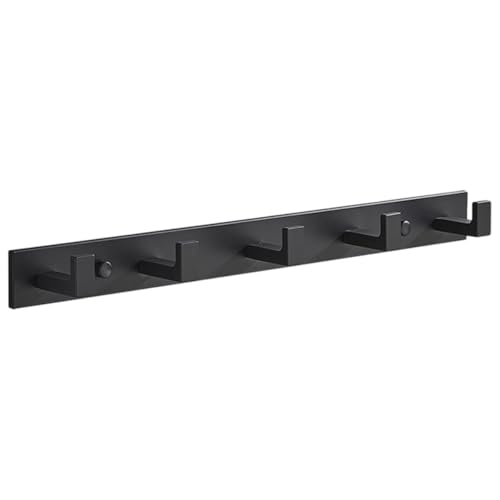 Perchero de pared negro de aluminio con 5 ganchos para organizar su hogar 2