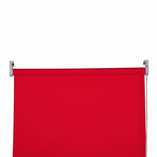 Apex Furnishings Roller Blinds Thermal Insulated Darkening Blackout Roller Blind Trimmable- Perfect for Home and Office Windows - Red 90cm x 165cm