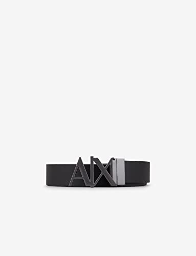 Armani Exchange mens Split Leather Double Sided Logo Belt3