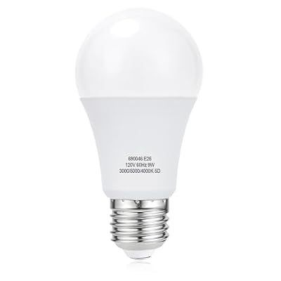 aooshine A60 E26 LED Light Bulb - 3 Color Temperatures (3000K/5000K/4000K), E26 Standard Medium Base, Non-Dimmable, 1 Pack, 120Volts 9Watts LED Bulbs for Table Lamp/Floor Lamp/Chandeliers