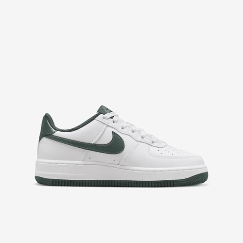 Nike Air Force 1 Big Kids' Shoes (FV5948-110, White/Oil Green/Vintage Green) Size 5.53