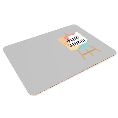 Sets de table souples en liège gris grand format 39,5 x 28,5 cm - 3