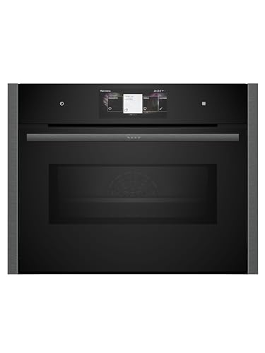 NEFF N90 C24MT73G0B Compact Oven with Microwave Function, Premium 6.8" Full Touch Display, Wi-Fi Enabled, Pyrolytic Self Cleaning, Inverter Technology, 60 x 45cm, Graphite Grey