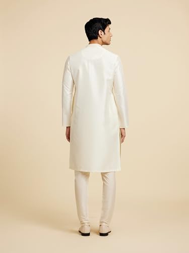 Image of DIWAS BY MANYAVAR Men's Art Silk Embellished Neckline Kurta (1pc)