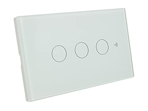 Interruttore Da Parete WiFi, 3 In 1 WiFi 2.4G + RF 433 Mhz + Tasto Touch, Compatibile Con Amazon Alexa e Google Home, Pannello Smart Intelligente Per Scatola 503 Italiana (Bianco, 3 Tasti Touch)