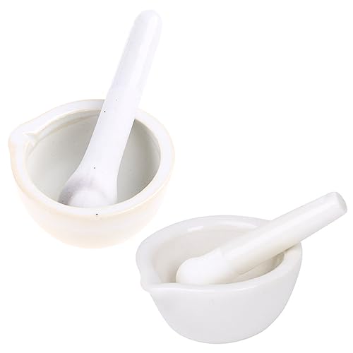 VONNST 1 Set Porcelain Mortar and Pestle Set Pill Crusher Spice Grinder Kitchens or Laboratory Grinds Powdered for Kitchens Gadget Mill Crushes
