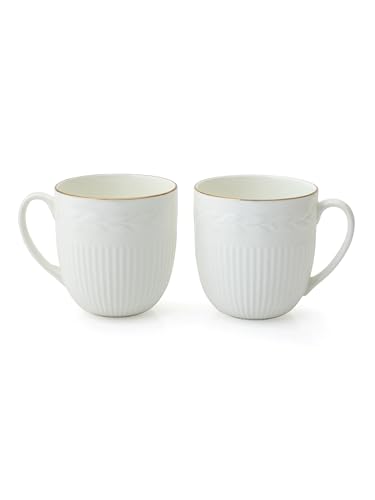 Image of Clay Craft Snow Impression Ceramic Gold Line Coffee Mugs /Tea Cups Set of 6 Pieces, 200ml, White (Snow), Tea Cup Set of 6, Mugs for Coffee, Cups Set of 6, Ideal for Gifting, Perfect for Home and Office