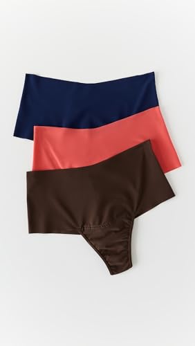 Image of hanky panky Women's 3 Pack High Rise Thongs, Mahogany, L