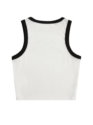 SHENHE Girl's Crew Neck Bow Print Graphic Tank Color Block Sleeveless Cute Summer Top2