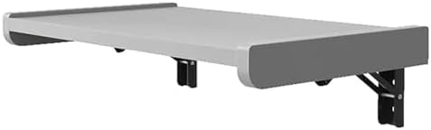 Foldable Wall Desk Space Saving Wooden Table Wall Mounted Drop Down Desk Floating Foldable Table for Home Office Compact 52x30cm (White)