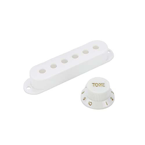Wdonay White Guitar Pickup Cover 3Pcs 6 Hole Single Coil Pickup Cover 2Pcs Tone Knobs 1Pcs Volume Knobs And A Switch Tip(48Mm,50Mm,52Mm) #TOP1