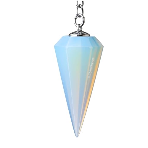 Image of Opalite Pendulum Dowsing Tool - Natural Crystal Pendulum for Spiritual Guidance - Premium Dowser Pendulum for Accurate Divination and Energy Healing - Perfect for Energy Healing and Chakra Balancing - Handcrafted with Precision and Elegance