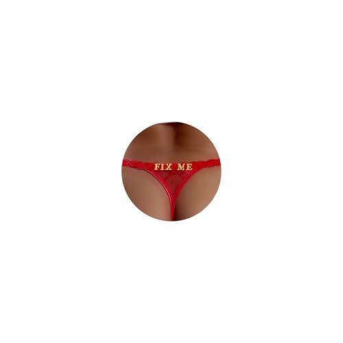 Image of Sexy Underwear for Women Lace Panties Sexy Thong with Funny Rhinestone Letters for Couple Gifts