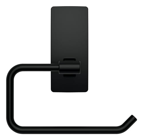 Image of Command Toilet Paper Holder Matte Black with Water Resistant Command Strips, Rust Resistant Bathroom Organizer (Pack of 8)