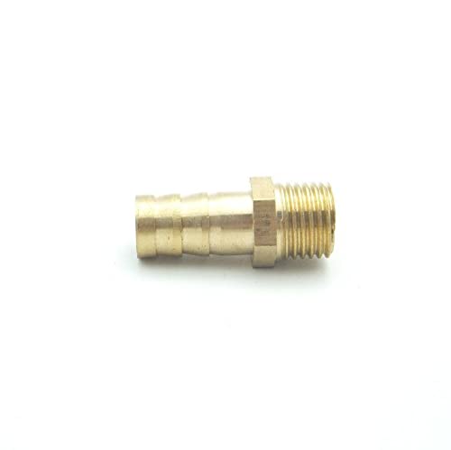 10mm OD Hose Barb x M12x1.5 Metric Male Thread Brass Barbed Pipe Fitting Coupler Connector Adapter Splicer for Fuel Gas Water