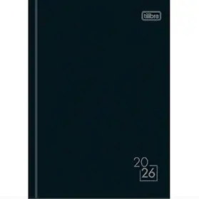 Tilibra -Agenda 2026 Média Costurada Diária Spice Preta, 14,5 x 20,5 cm Capa Dura Preta 160 Folhas Visão Uma Página Por Dia Exceto Sábados e Domingos Horário 7h e 21h