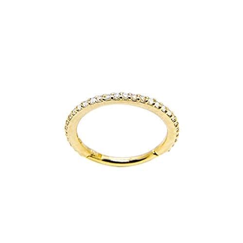 Pendientes Redondos de Plata de Ley para Mujer, aretes de aro pequeños para Oreja, Piercing para cartílago, joyería de 8mm, Color Dorado