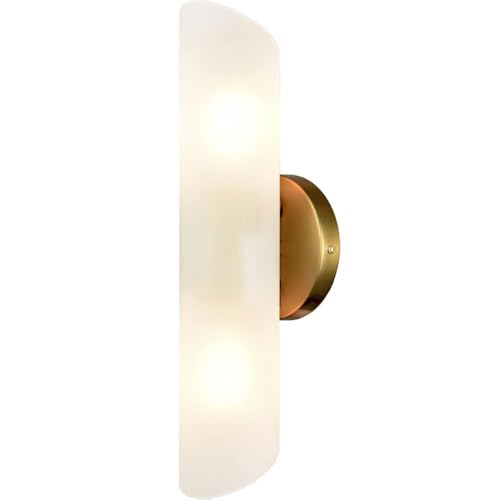 Iluminación de tocador moderna con aplique de pared de vidrio de 2 luces 2