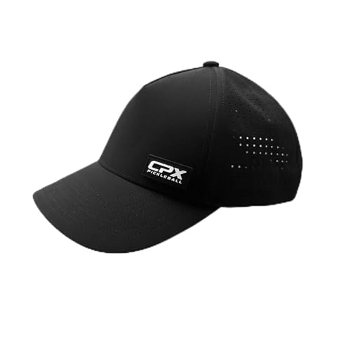 CPX Pickleball Hydro Hat Adjustable Lightweight Sports Cap Breathable Sun Protection for Outdoor Play Black