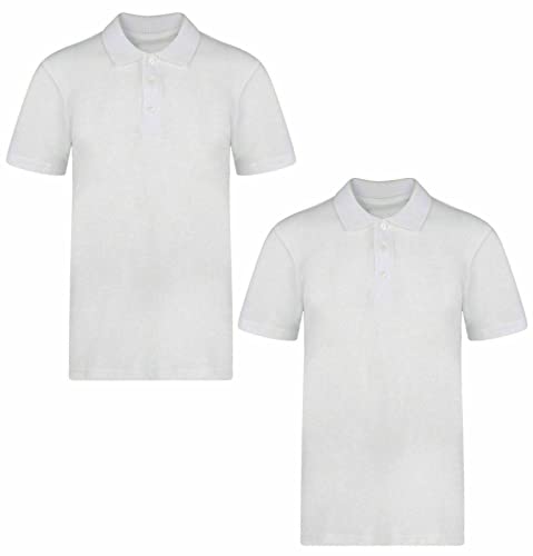Label Cutters Girls 2 Pack White School Polo T Shirts Pique EX G30RG3 Uniform 5-16 Years (George 2 Pack Girls / 9-10 Years)