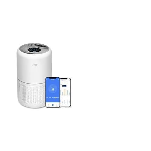 Levoit Luftreiniger Allergiker mit HEPA gegen 99,97 Prozent Schimmel Staub Pollen Tierhaare + Levoit Akku Staubsauger mit 99,99% HEPA Filter, Auflade-Wandhalterung, Max 60 Min Laufzeit
