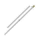 6ft Spinning Flag Pole - Silver Flag Pole & Gold Topper - Outdoor Wall Hanging Tangle Free Spinning