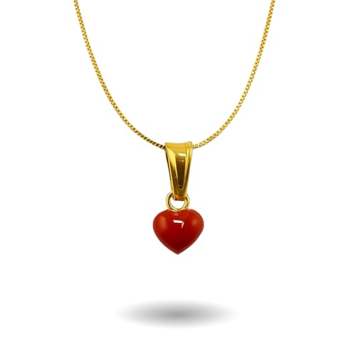 ✅ Ciondolo a cuore in corallo rosso naturale del Mediterraneo con contromaglia in argento 925 dorato. Un pezzo semplice, ma con carattere. La catenina è una veneziana in argento 925 dorato lunga 45 cm è inclusa. Ogni cuore è unico per colore e forma, perché lavorato da corallo naturale.