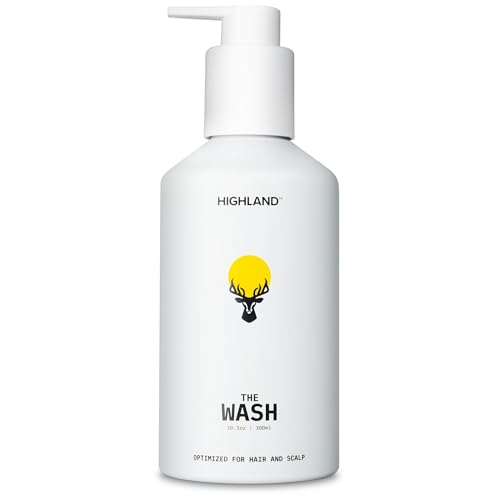 Highland: The Wash. Your new hair and scalp optimized shampoo alternative. Hydrating, balancing, nourishing & strengthening. Crafted with botanical ingredients.