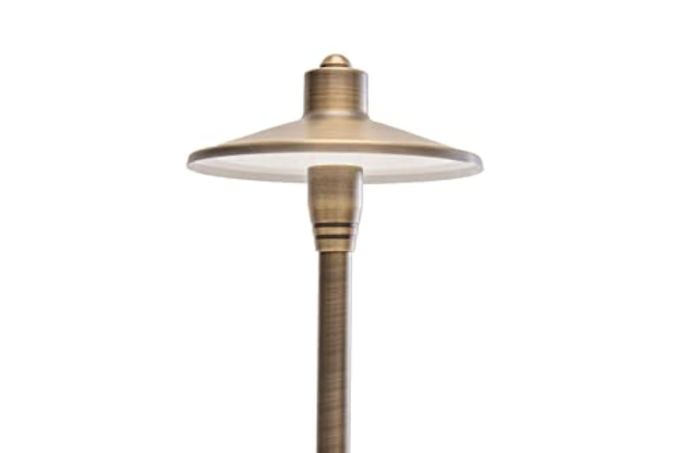 G2 12V Brass Path Light (24 Tall) with 3W 2700K Warm White G4 LED Bulb for Low Voltage Landscape Lighting on Outdoor Pathway, Walkway, Garden, Driveway or Patio