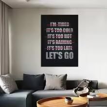 LMAIWANG Lets Go plakat motywacyjne cytaty obraz minimalistyczny pozytywny sztuka ścienna salon dom biuro dekoracja Cuadros druk na płótnie (60 x 90 cm/ramka)