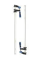 FASTORS Stabklemmen für Holzbearbeitung, 61 cm, 2 Stück, Holzklemmen, verstellbar und schnell lösbar, Halstiefe 6,3 cm, gezackte Stahlschiene, Stabklemmen, Kraft 272 kg