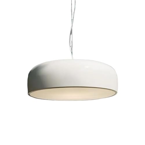 Suspension ronde blanche salon et cuisine au design épuré et lumineux
