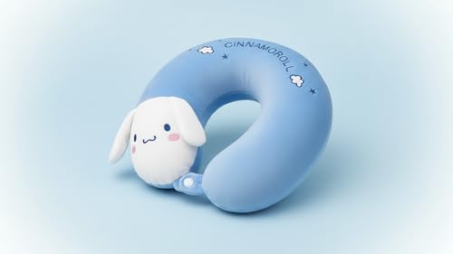 Image of Soft and Comfortable Cartoon Designed U-Shaped Kids Travel Neck Pillow for Airplane Car Flight Head Neck Support for Boys and Girls (Pack of 1, Blue)