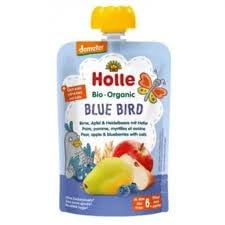 Pack de 2 Smoothies Blue Bird Pera y Arándanos – 200g Total (2 x 100g) – Puré de Fruta 100% Orgánica Calidad Demeter – Sin Azúcar Añadido y Sin Gluten – Snack Infantil desde los 6 Meses