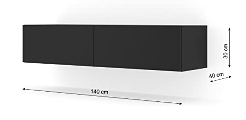 BIM Furniture Meuble TV Bingo - Noir Mat - L 140 Cm – Image 4