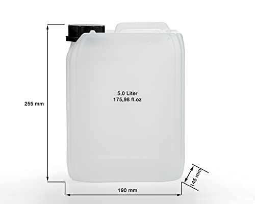 Octopus 2X 5L Kanister leer aus HDPE, mit Verschluss DIN 51mm und UN Zulassung, Wasserkanister, lebensmittelecht