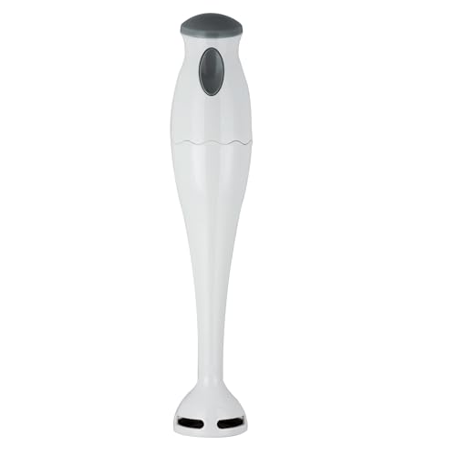 STATUS Odessa Hand Blender, 170 W Corded Stick Blender in Gloss White, Ergonomic Lightweight Design with Stainless Steel Blade, Single‑Speed, (ODESSA1PKB4)