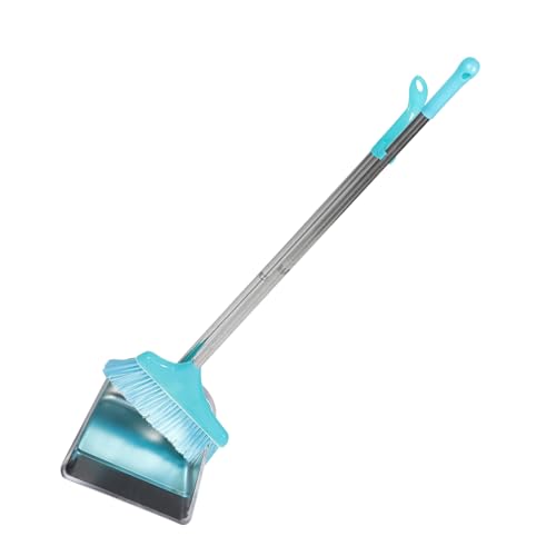 FOMIYES 1 Set Stainless Steel Dustpan Office Broom Convenient Dustpan Kit Supple Broom Dustpan and Broom for Home Broom with Dust Pan Home Cleaning Broom Household Broom Kit Broom Dustpan