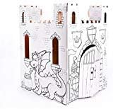 Easy Playhouse Fairy Tale Castle - Kids Art and Craft for Indoor and Outdoor Fun, Color, Draw, Doodle – Decorate and Personalize a Cardboard Fort, 32" X 32" X 43. 5" - Made in USA, Age 3+, White