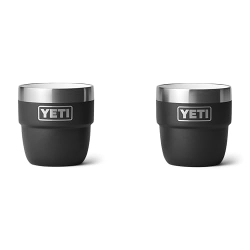 YETI Rambler Stapelbare Tasse Mit DuraSip Keramikbeschichtung, Black, 2 Pack 4 oz (118 ml)
