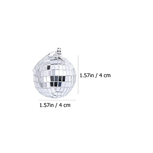 Cabilock 24Pcs Discoteca Bolas de Espelho de Prata Pendurado Bola para Festa DJ Efeito de Luz Da Árv