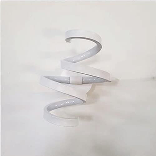 VDOQTLJT Spiral Wall Light White Die Cast Aluminum Sconces with Acrylic Shade Lights 18W LED Modern Simple Decorative Lamps Compatible with Living Room Bedroom Bedside Sconce(White Light)